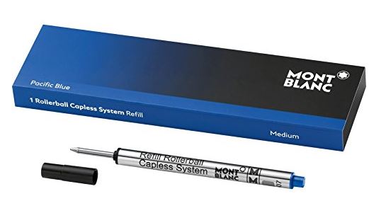[해외]몽블랑 Rollerball Capless System Refill (M) Pacific Blue 113778 – Pen Refills with a Medium Tip – 1 x Dark Blue Pen Cartridge