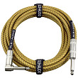[해외]전기기타 케이블 GLS Audio Guitar Instrument Cable - Right Angle 1/4 Inch TS to Straight 1/4 Inch TS 20 FT Brown Yellow Tweed Cloth Jacket - 20 Feet Pro Cord 20 Phono 6.3mm - SINGLE
