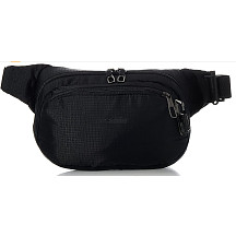 [해외]팩세이프 Vibe 100-4 Liter Anti Theft Fanny Pack, Fits 7 Inch Tablet, Jet Black Waist, One Size