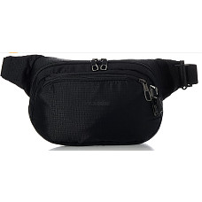 [해외]팩세이프 Vibe 100-4 Liter Anti Theft Fanny Pack, Fits 7 Inch Tablet, Jet Black Waist, One Size