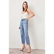 Trendyol Blue Black High Waist Boyfriend Jeans Straight-leg Casual Denim Ankle-length Pant TWOSS19LR0176