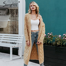 Simplee  femme 2019 여성 롱가디건 스웨터