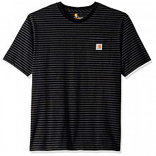 칼하트 K87 포켓 티셔츠 Carhartt Men's K87 Workwear Pocket Short Sleeve T-Shirt - Black Stripe