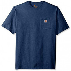 칼하트 K87 포켓 티셔츠 Carhartt Men's K87 Workwear Pocket Short Sleeve T-Shirt - Dark Cobalt Blue Heather