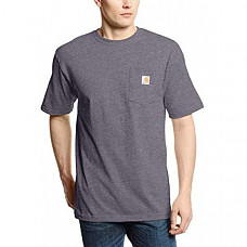 칼하트 K87 포켓 티셔츠 Carhartt Men's K87 Workwear Pocket Short Sleeve T-Shirt - Carbon Heather