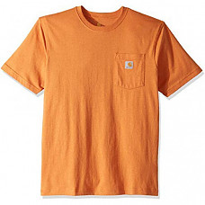 칼하트 K87 포켓 티셔츠 Carhartt Men's K87 Workwear Pocket Short Sleeve T-Shirt - Apricot Orange Heather