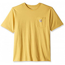 칼하트 K87 포켓 티셔츠 Carhartt Men's K87 Workwear Pocket Short Sleeve T-Shirt - Misted Yellow Heather