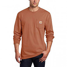 칼하트 K126 롱슬리브 티셔츠 Carhartt Men's Workwear Jersey Pocket Long-Sleeve Shirt K126 - Amber Wood Heather