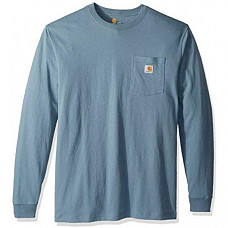 칼하트 K126 롱슬리브 티셔츠 Carhartt Men's Workwear Jersey Pocket Long-Sleeve Shirt K126 - Steel Blue
