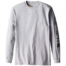 칼하트 시그니쳐 로그 롱슬리브 티셔츠 Carhartt Men's Signature Sleeve Logo Long Sleeve T-Shirt - Heather Grey