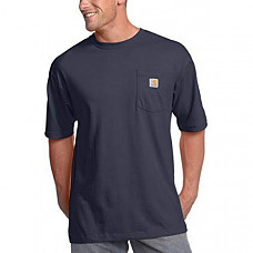 칼하트 K87 포켓 티셔츠 Carhartt Men's K87 Workwear Pocket Short Sleeve T-Shirt - Bluestone