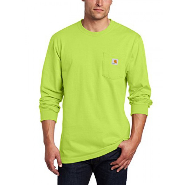 칼하트 K126 롱슬리브 티셔츠 Carhartt Men's Workwear Jersey Pocket Long-Sleeve Shirt K126 - Sour Apple