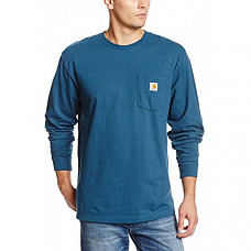 칼하트 K126 롱슬리브 티셔츠 Carhartt Men's Workwear Jersey Pocket Long-Sleeve Shirt K126 - Stream Blue