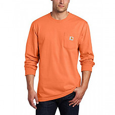 칼하트 K126 롱슬리브 티셔츠 Carhartt Men's Workwear Jersey Pocket Long-Sleeve Shirt K126 - Orange