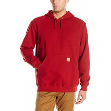 칼하트 미드웨이트 슬리브 로고 후드티 Carhartt Men's Midweight Sleeve Logo Hooded Sweatshirt (Regular and Big & Tall Sizes) - Dark Crimson