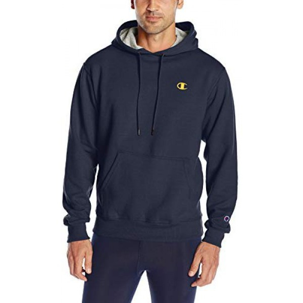 [해외] 챔피온 후드티 Champion Men's Powerblend Fleece Pullover Hoodie - Navy/Team Gold Embroidered C Logo