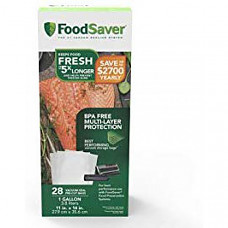 [해외] 푸드세이브 진공포장팩 FoodSaver 1-Gallon Precut Vacuum Seal Bags with BPA-Free Multilayer Construction for Food Preservation, 28 Count