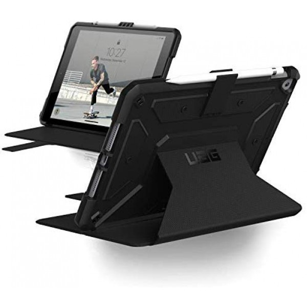 [해외] 유에이지 아이패드 케이스 URBAN ARMOR GEAR UAG Folio Ipad (10.2-inch, 7th Gen, 2019) Metropolis Feather-Light Rugged [Black] Military Drop Tested Ipad Case with Apple Pencil Holder