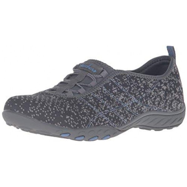 [해외] 스케쳐스 여성 스포츠 패션 스니커즈 Skechers Sport Women's Breathe Easy Fortune Fashion Sneaker - Charcoal/Gray Mesh/Periwinkle Trim