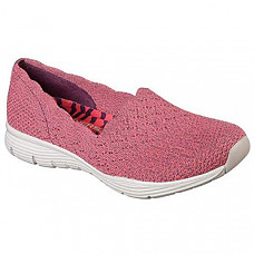 [해외] 스케쳐스 여성 클래식 로퍼 Skechers Women's Seager-Stat-Scalloped Collar, Engineered Skech-Knit Slip-on-Classic Fit Loafer - Red