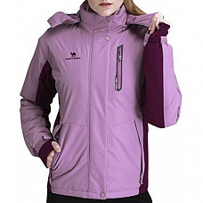 [해외] 카멜 크라운 여성 방수 스키 자켓 CAMEL CROWN Women’s Mountain Snow Waterproof Ski Jacket Detachable Hood Windproof Fleece Parka Rain Jackt Winter Coat - Purple