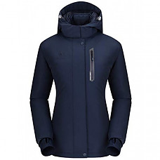 [해외] 카멜 크라운 여성 방수 스키 자켓 CAMEL CROWN Women’s Mountain Snow Waterproof Ski Jacket Detachable Hood Windproof Fleece Parka Rain Jackt Winter Coat - Dark Blue