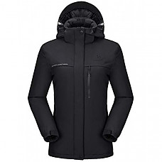 [해외] 카멜 크라운 여성 방수 스키 자켓 CAMEL CROWN Women’s Mountain Snow Waterproof Ski Jacket Detachable Hood Windproof Fleece Parka Rain Jackt Winter Coat - New Black