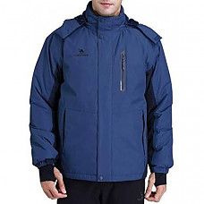 [해외] 카멜 크라운 남성 방수 후드 자켓 CAMEL CROWN Men's Mountain Snow Waterproof Ski Jacket Detachable Hood Windproof Fleece Parka Rain Jacket Winter Coat - Blue
