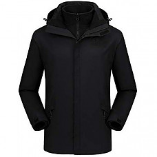 [해외] 카멜 크라운 남성 방수 자켓 플리스  CAMEL CROWN Men’s Ski Jacket 3 in 1 Waterproof Winter Jacket Snow Jacket Windproof Hooded with Inner Warm Fleece Coat - Black-2