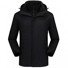 [해외] 카멜 크라운 남성 방수 자켓 플리스  CAMEL CROWN Men’s Ski Jacket 3 in 1 Waterproof Winter Jacket Snow Jacket Windproof Hooded with Inner Warm Fleece Coat - Black-2