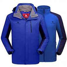 [해외] 카멜 크라운 남성 방수 자켓 플리스 CAMEL CROWN Men’s Ski Jacket 3 in 1 Waterproof Winter Jacket Snow Jacket Windproof Hooded with Inner Warm Fleece Coat - Blue