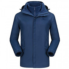 [해외] 카멜 크라운 남성 방수 자켓 플리스 CAMEL CROWN Men’s Ski Jacket 3 in 1 Waterproof Winter Jacket Snow Jacket Windproof Hooded with Inner Warm Fleece Coat - Blue-2