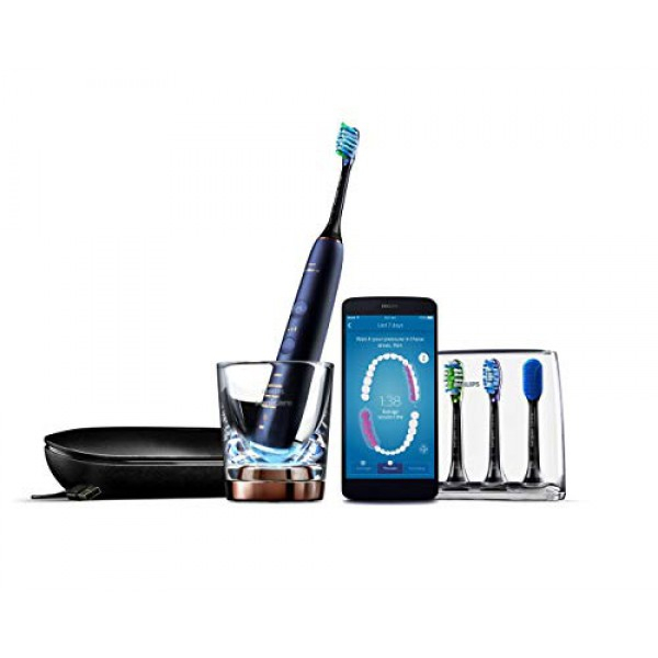 [해외] 필립스 소닉케어 스마트 진동칫솔 Philips Sonicare DiamondClean Smart 9750 Rechargeable Electric Toothbrush, Lunar Blue HX9954/56