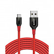 [해외] 앤커 파워라인 USB C 케이블, Anker Powerline+ USB-C to USB-A [10ft], Double-Braided Nylon Fast Charging Cable, for Samsung Galaxy S10/ S9 / S9+ / S8 / S8+ / Note 8, LG V20 / G5 / G6, and More (Red)