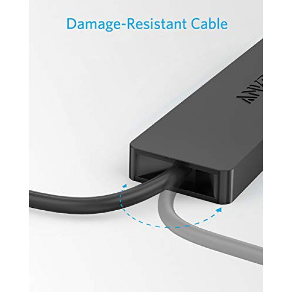 [해외] 앤커 슬림 4포트 USB 허브 Anker 4-Port USB 3.0 Hub, Ultra-Slim Data USB Hub with 2 ft Extended Cable [Charging Not Supported], for MacBook, Mac Pro, Mac mini, iMac, Surface Pro, XPS, PC, Flash Drive, Mobile HDD