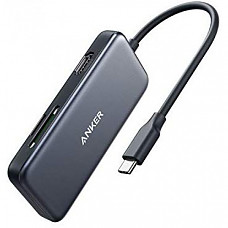 [해외] 앤커 5-in-1 USB 허브 아뎁터 Anker USB C Hub Adapter, USB C Adapter, with 4K USB C to HDMI , SD and microSD Card Reader, 2 USB 3.0 Ports, for MacBook Pro 2019/2018/2017, iPad Pro 2019/2018, Pixelbook, XPS, and More