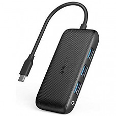 [해외] 앤커 4-in-1 USB-C 허브 어뎁터 Anker USB C Hub Adapter, PowerExpand  Hub with 1 Gbps Ethernet Port and 3 USB 3.0 Ports, for MacBook Pro, iMac Pro, ChromeBook, XPS and More