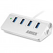 [해외] 앤커 4포트 휴대용 데이터 허브 Anker 4-Port USB 3.0 Unibody Aluminum Portable Data Hub with 2ft USB 3.0 Cable for MacBook, Mac Pro/Mini, iMac, XPS, Surface Pro, Notebook PC, USB Flash Drives, Mobile HDD, and More