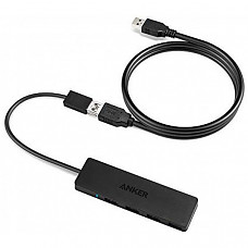 [해외] 앤커 슬림 4포트 데이터 허브+케이블 Anker Ultra Slim 4-Port USB 3.0 Data Hub with 3.3ft USB 3.0 Extension Cable