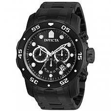 [해외] 인빅타 남성 프로다이버 시계 Invicta Men's 0076 Pro Diver Collection Chronograph Black Ion-Plated Stainless Steel Watch