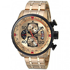 [해외] 인빅타 남성 애비에이터 골드 시계 Invicta Men's 17205 AVIATOR 18k Gold Ion-Plated Watch