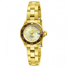 [해외] 인빅타 여성 프로다이버 시계 Invicta Women's 12527 Pro-Diver 18k Gold Ion-Plated Stainless Steel and Champagne Dial Bracelet Watch