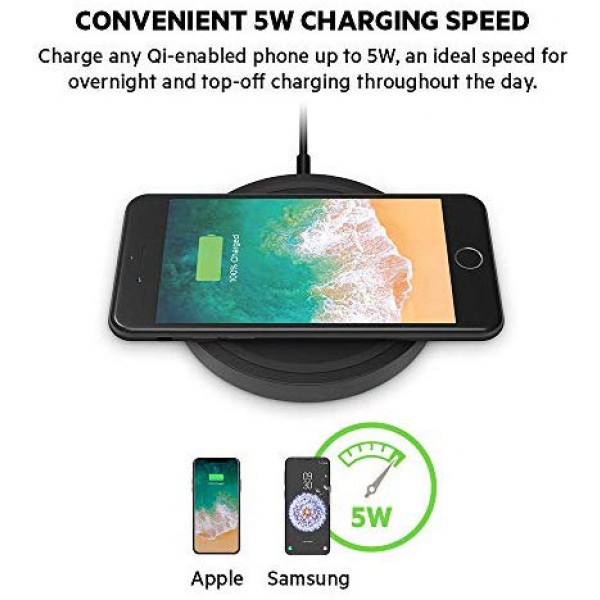 [해외] 벨킨 무선 충전기 Belkin Wireless Charger 5W - Boost Up Wireless Charging Pad, Standard Speed Wireless Charger for iPhone, Samsung, Google, LG, Sony, more