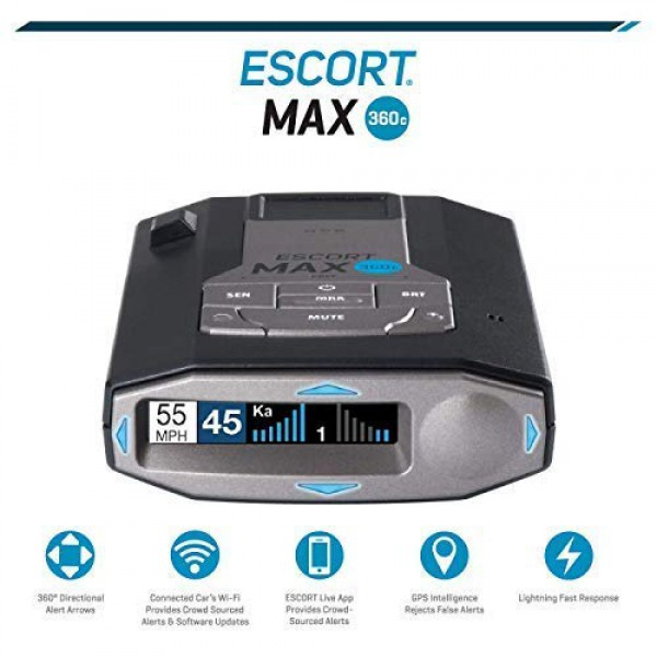 [해외] 에스코트 맥스360C 과속단속장치 탐지기 Escort MAX360C Laser Radar Detector - WiFi and Bluetooth Enabled, 360° Protection, Extreme Long Range, Voice Alerts, OLED Display, Live