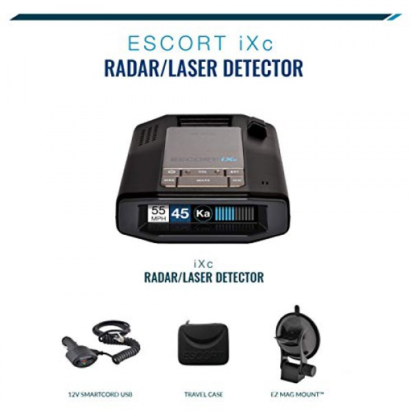 [해외] 에스코트 IXC 과속단속장치 탐지기 Escort IXC Laser Radar Detector - Extended Range, WiFi Connected Car Compatible, Auto Learn Protection, Voice Alerts, Multi Color Display