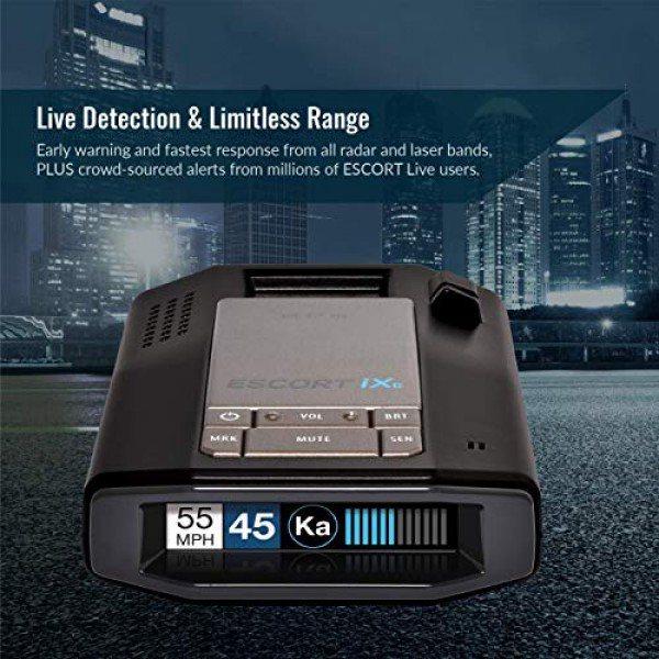 [해외] 에스코트 IXC 과속단속장치 탐지기 Escort IXC Laser Radar Detector - Extended Range, WiFi Connected Car Compatible, Auto Learn Protection, Voice Alerts, Multi Color Display