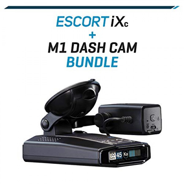 [해외] 에스코트 과속단속장치 탐지기 및 카메라 Escort iXc Radar Detector & Escort M1 Dash Camera Bundle - HD Video, Long Range Protection, Space Saving, Fewer False Alerts, All-In-0ne System