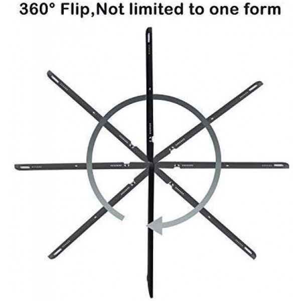 [해외] 아이패드 9.7(5세대, 6세대, Air, Air2)키보드 케이스 iEGrow iPad Case with Keyboard for iPad 2018(6Th Gen)- iPad 2017(5Th Gen)- iPad Pro 9.7- iPad Air2- iPad Air, 7 Colors Backlit Bluetooth Keyboards with 360 Degree Flip Cover (Black)