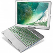 [해외] 아이패드 프로 10.5 360회전 블루투스 키보드 케이스 iPad Pro 10.5 Keyboard Case, iEGrow F360 7 Color Backlit and Dream Lighting Bluetooth Keyboard with 360 Degree Rotatable Case Cover for 2017 iPad Pro Model A1701/A1709(Silver)