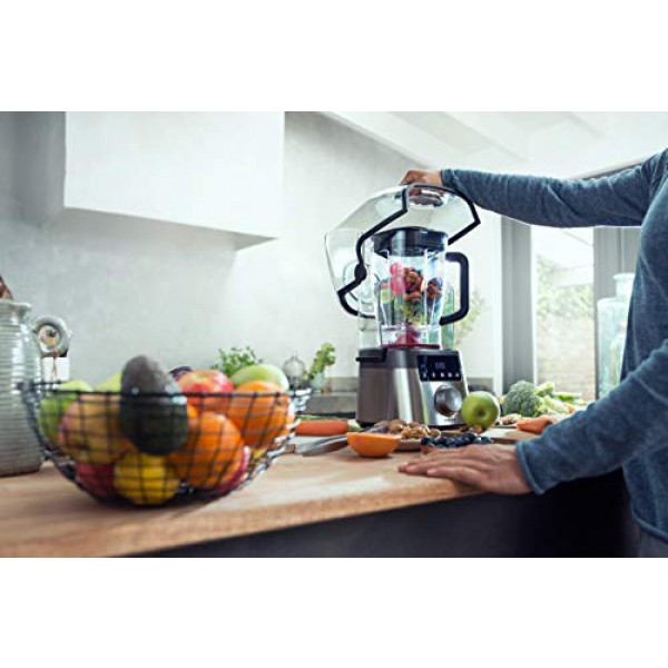 [해외] 필립스 고속파워 믹서기 HR3868/90 Philips Kitchen Appliances High Speed Power Blender with ProBlend Extreme Technology, Black and Silver